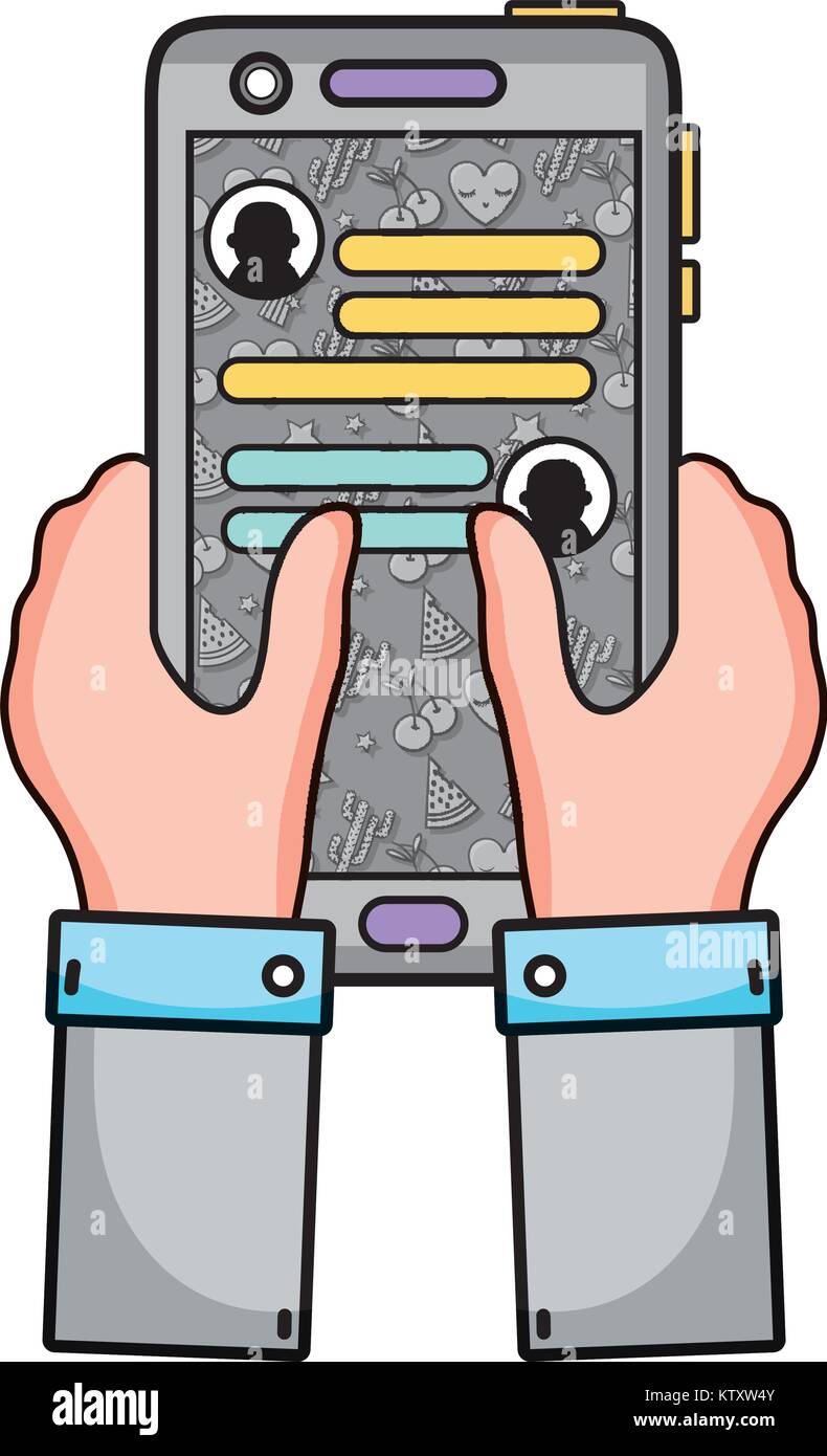 hands with smartphone and whatsapp chat message Stock Vector Image ...