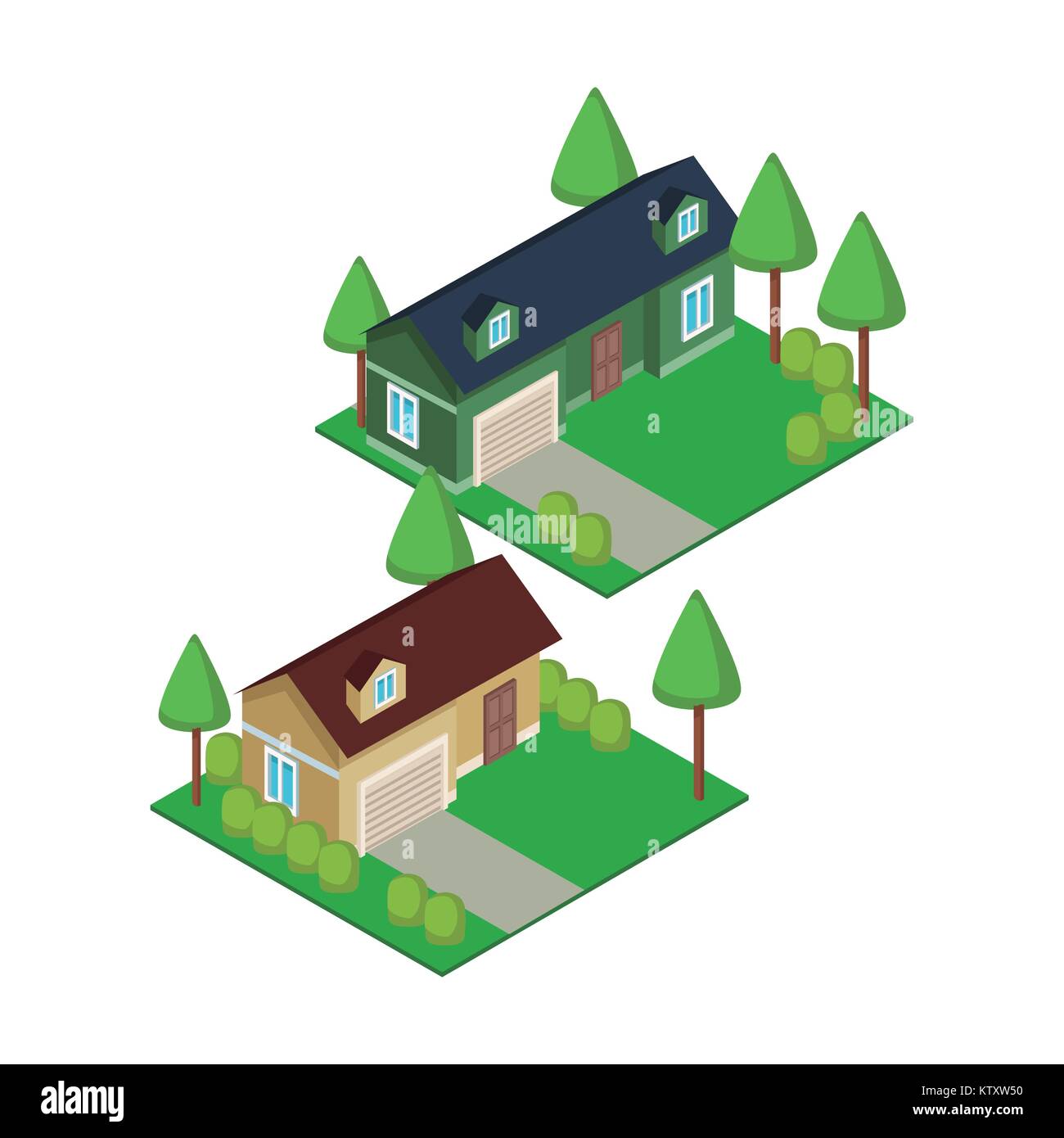 Isometric town 3d Stock Vector Image & Art - Alamy