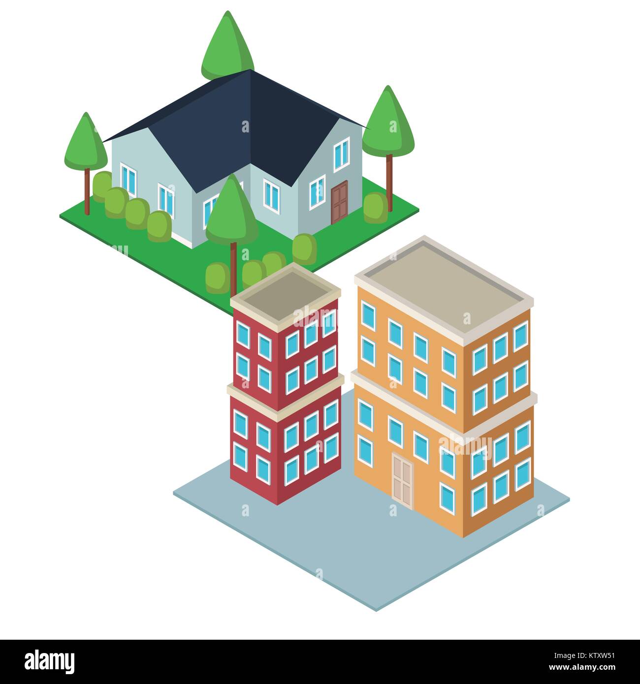 Isometric city 3d Stock Vector Image & Art - Alamy