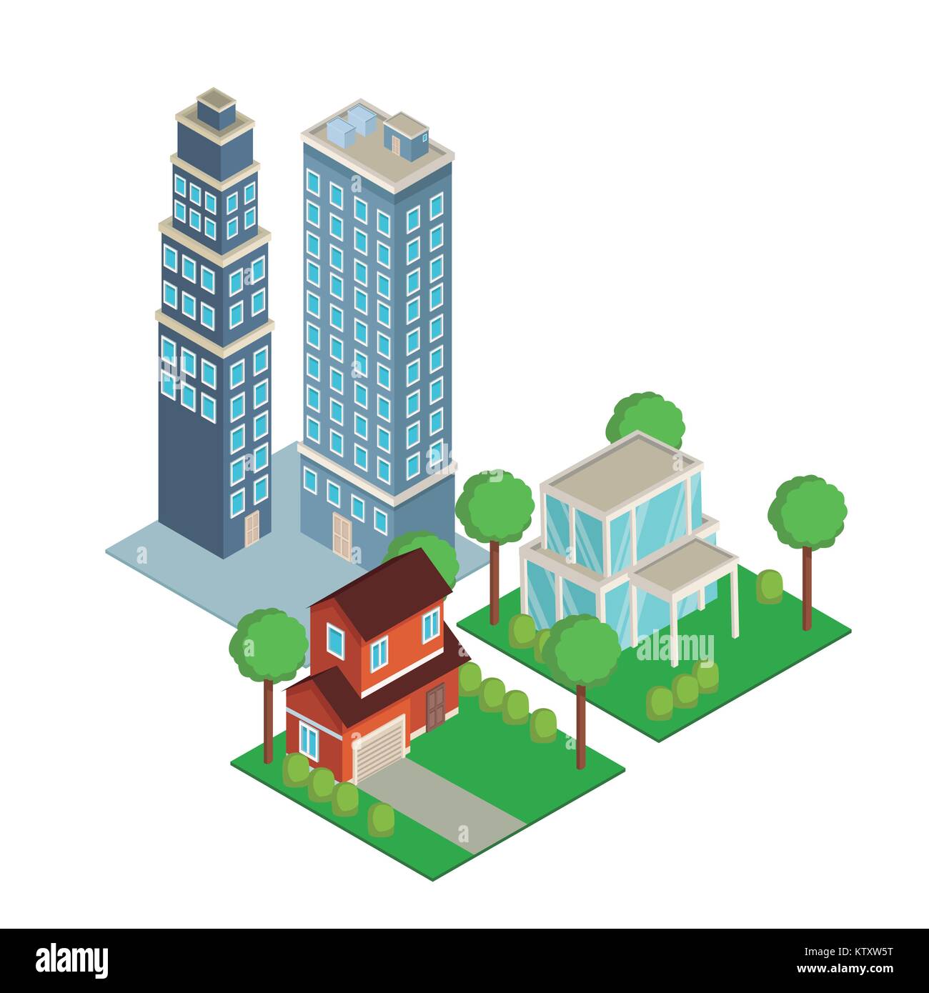 Isometric city 3d Stock Vector Image & Art - Alamy