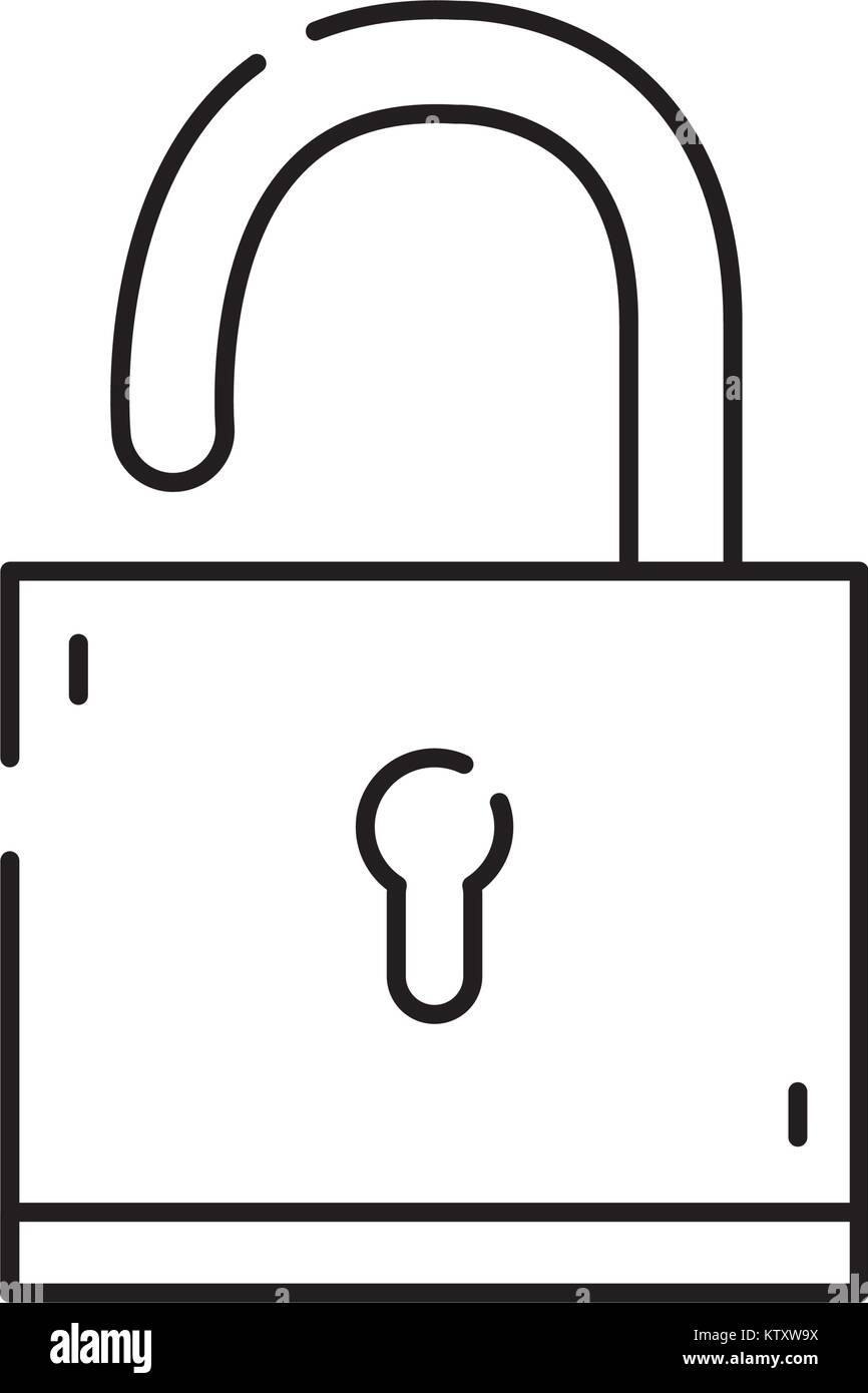 line padlock object to protection and security symbol Stock Vector ...