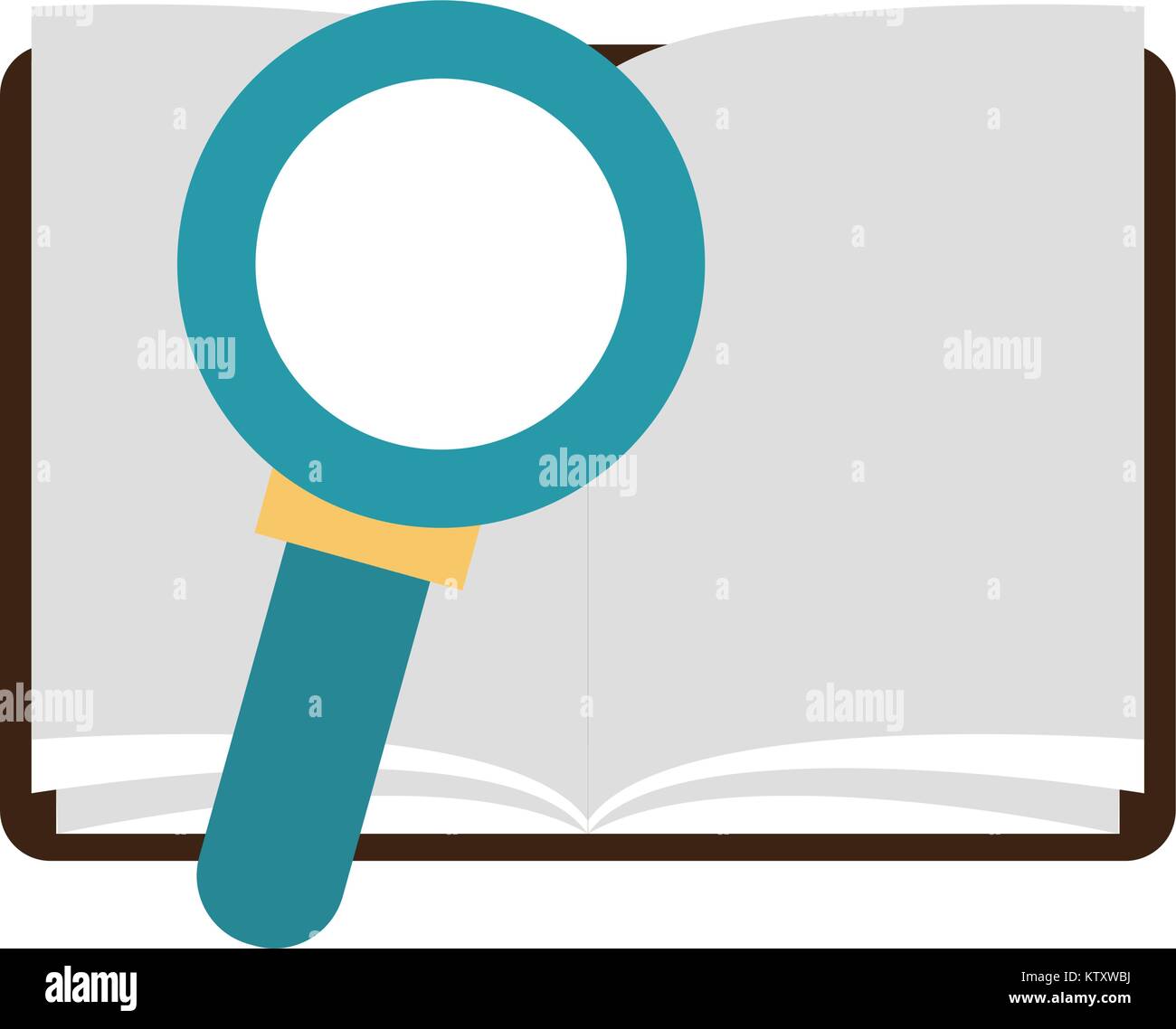 Book open with magnifying glass Stock Vector