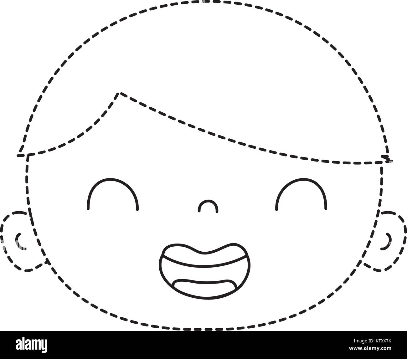 dotted shape smile avatar boy face with hair Stock Vector Image & Art ...