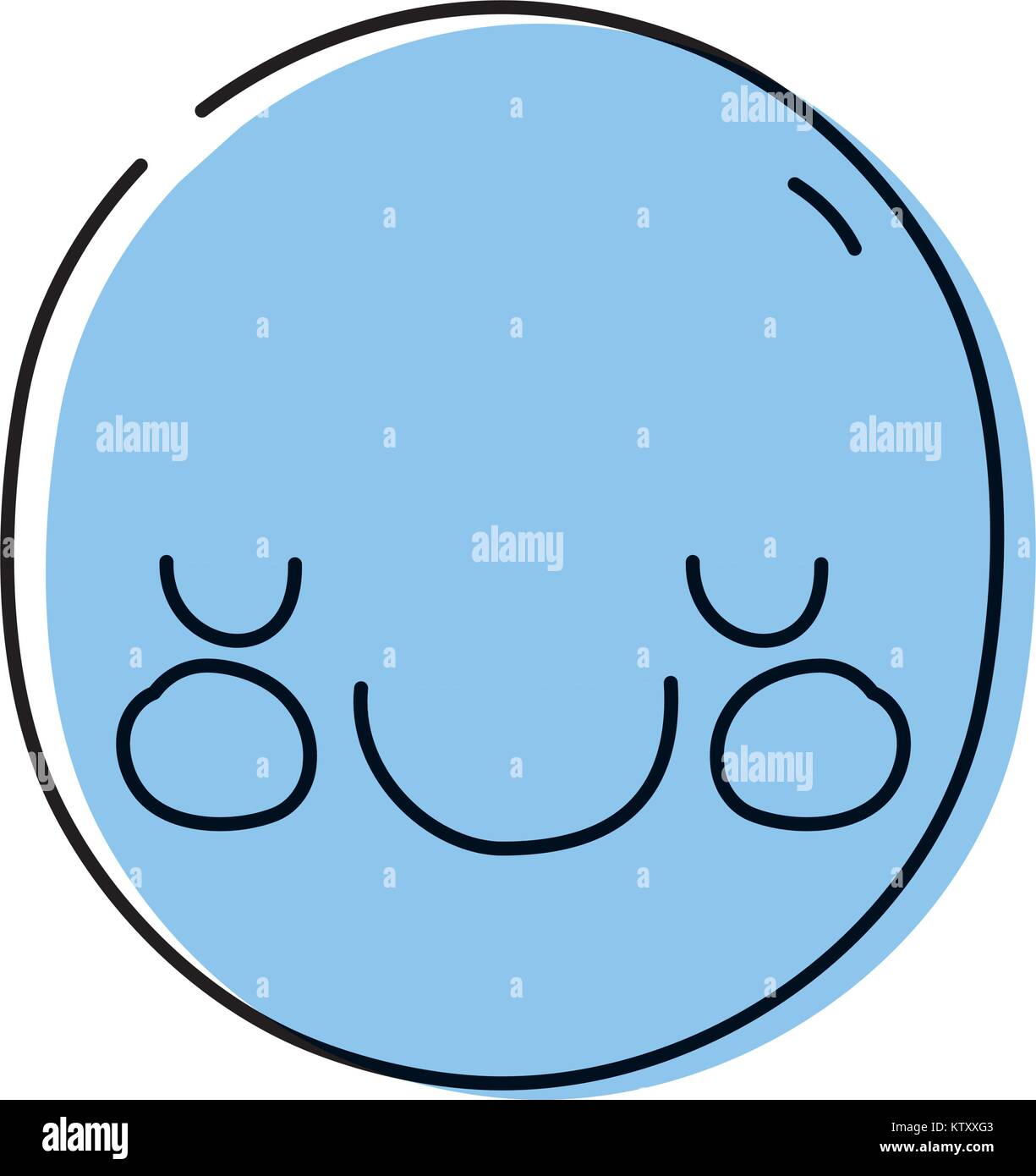 color kawaii cute happy face expression Stock Vector Image & Art - Alamy