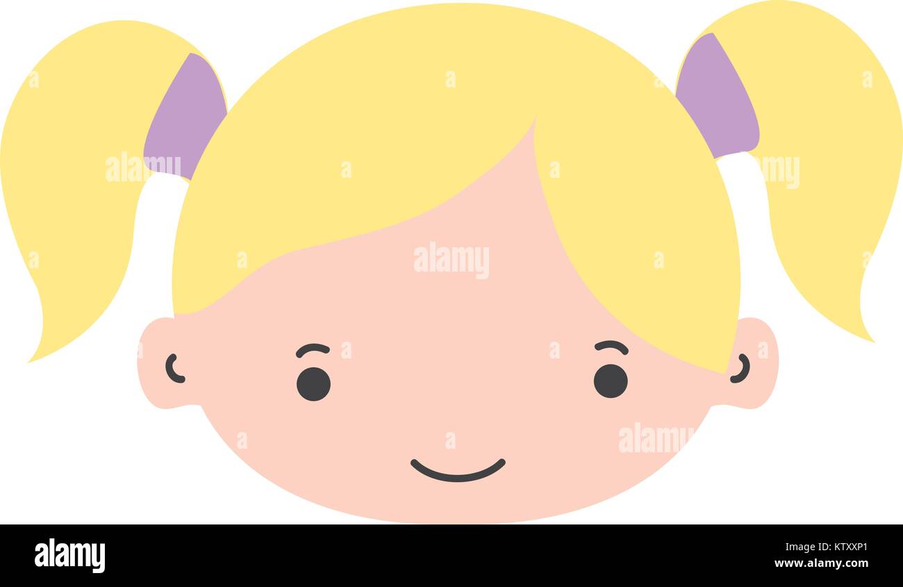 colorful girl head with two tails hair Stock Vector Image & Art Alamy