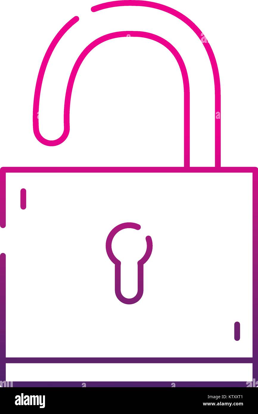 silhouette padlock object to protection and security symbol Stock ...
