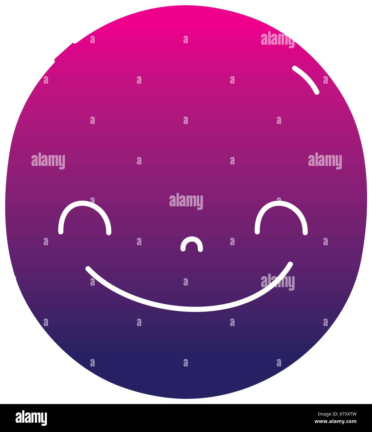 silhouette face cute happy kawaii expression Stock Vector Image & Art ...