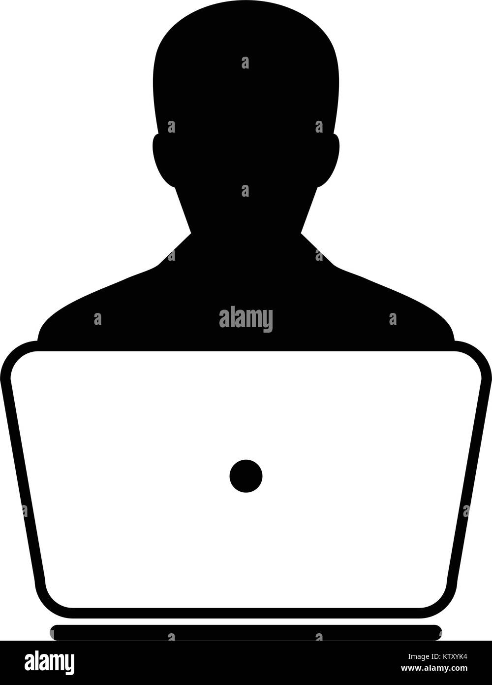 User Icon Vector With Laptop Computer Male Person Profile Avatar For Stock Vector Image Art Alamy