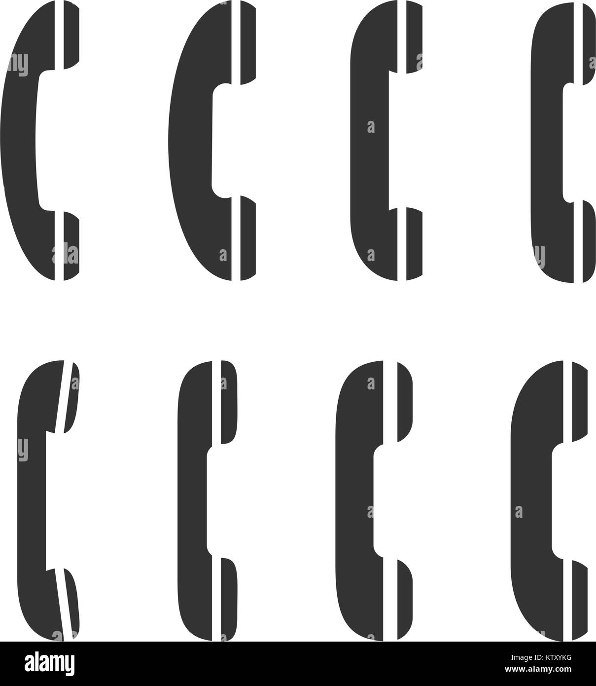 Set of a call icons isolated on white background Stock Vector