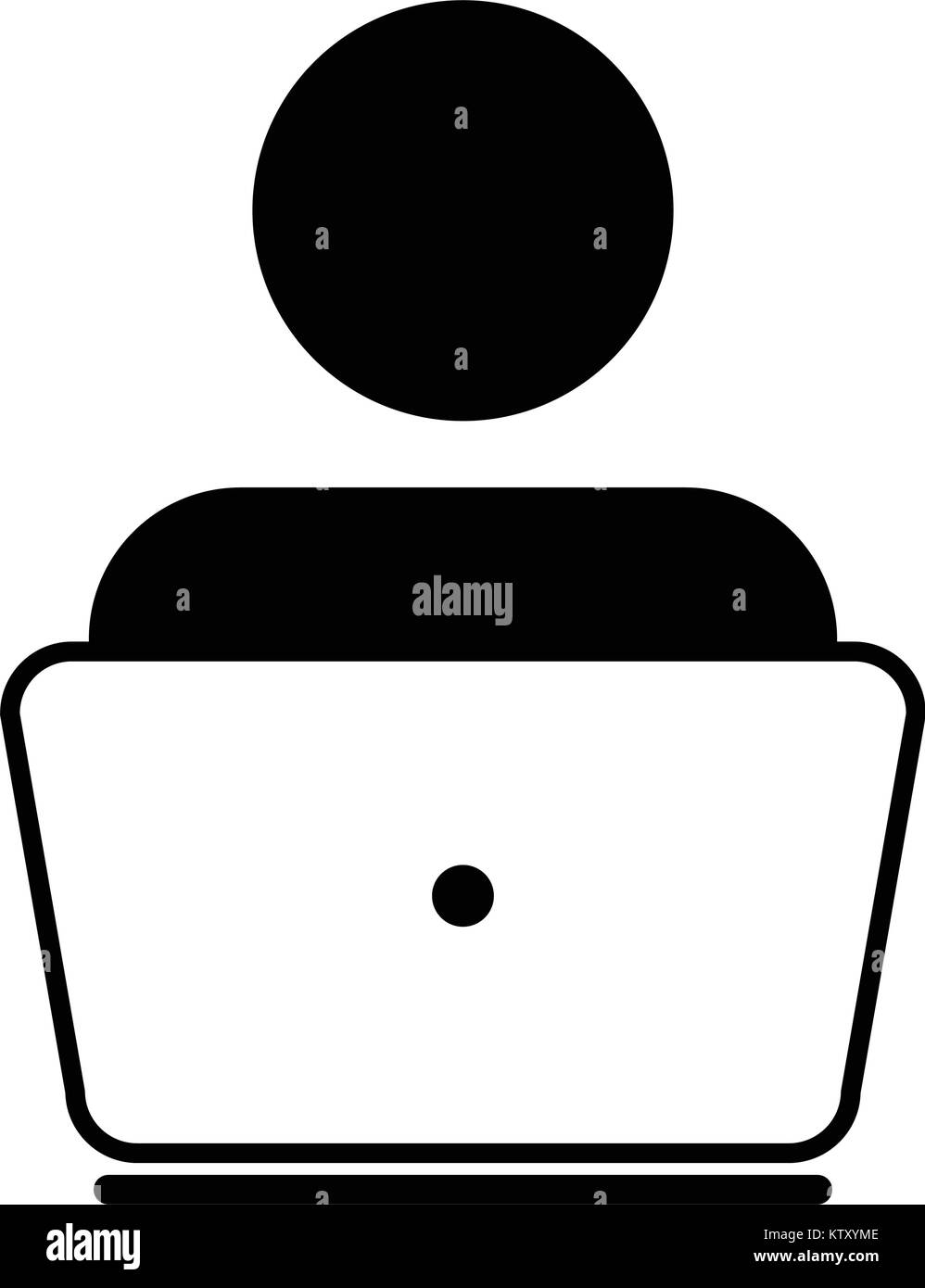 User Icon Vector With Laptop Computer Male Person Profile Avatar for ...