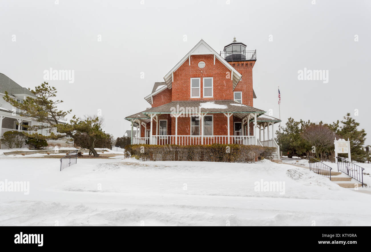 The Sea Girt Lighthouse in Sea Girt, New Jersey, USA. This lighthouse