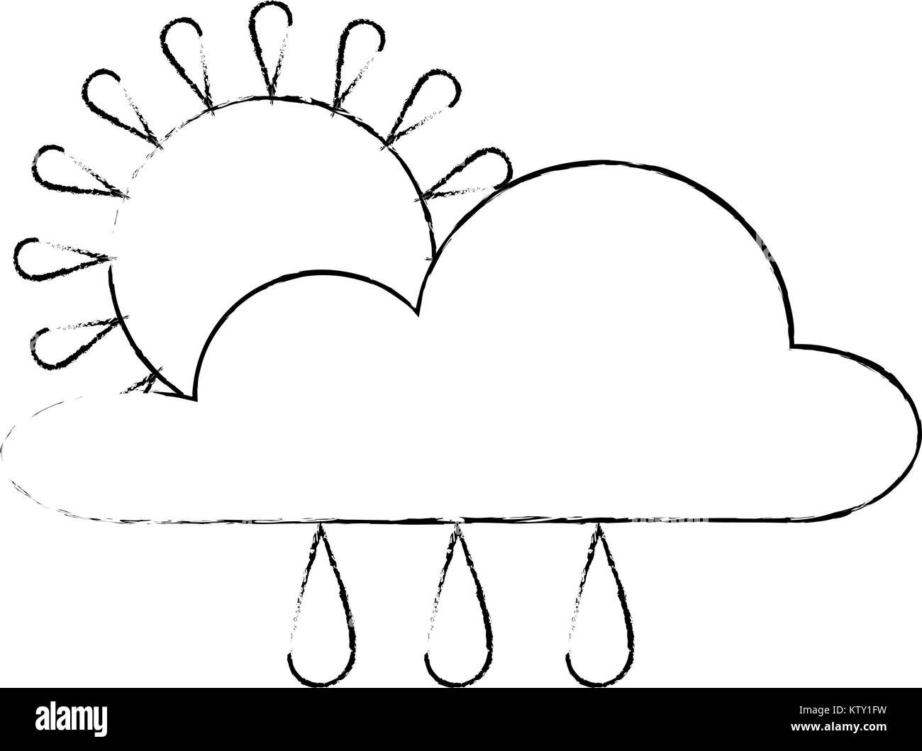 weather cloud rainy with sun Stock Vector Image & Art - Alamy