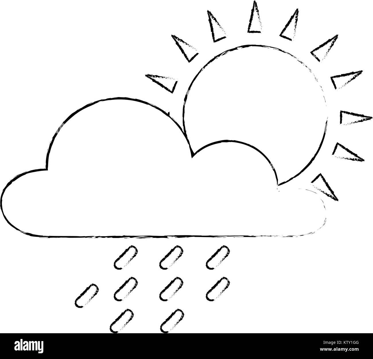 weather cloud rainy with sun Stock Vector Image & Art - Alamy