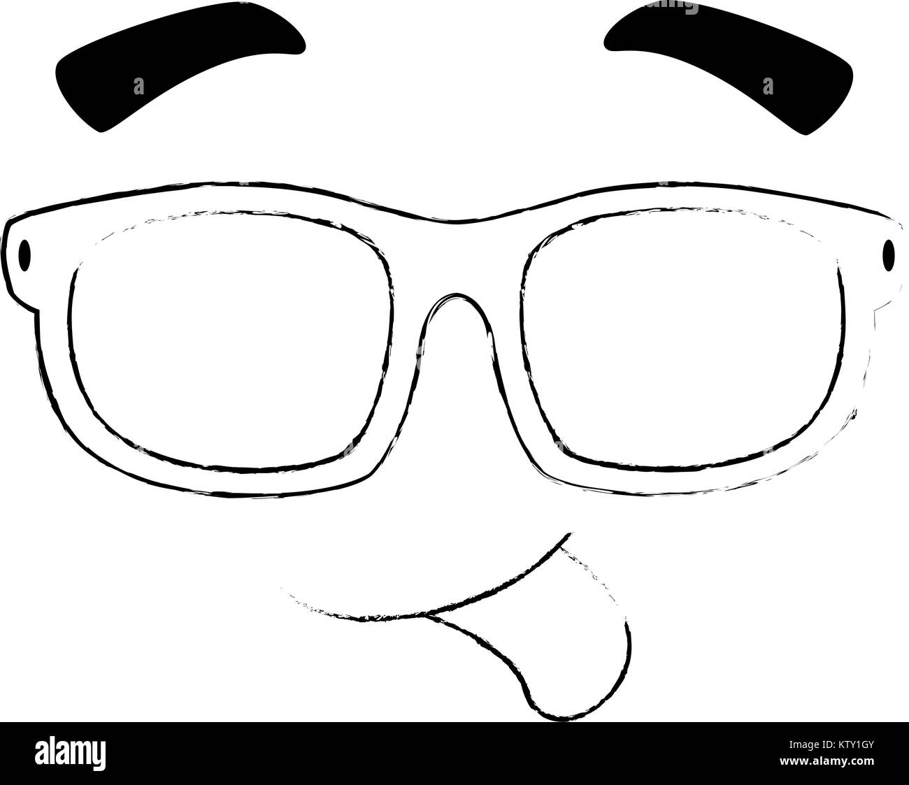 face emoji with sunglasses kawaii character Stock Vector Image & Art