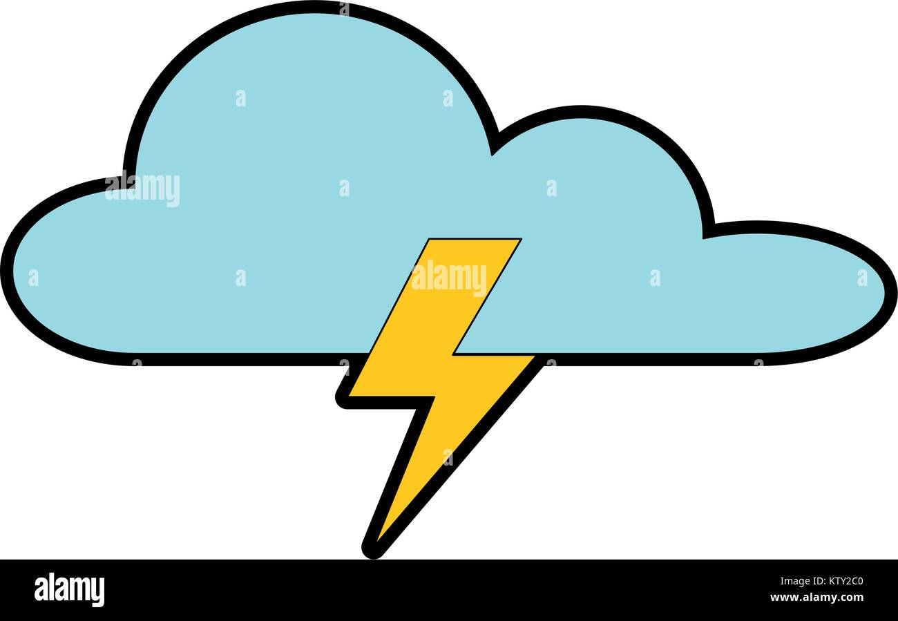 weather cloud with thunders rays vector illustration design Stock ...