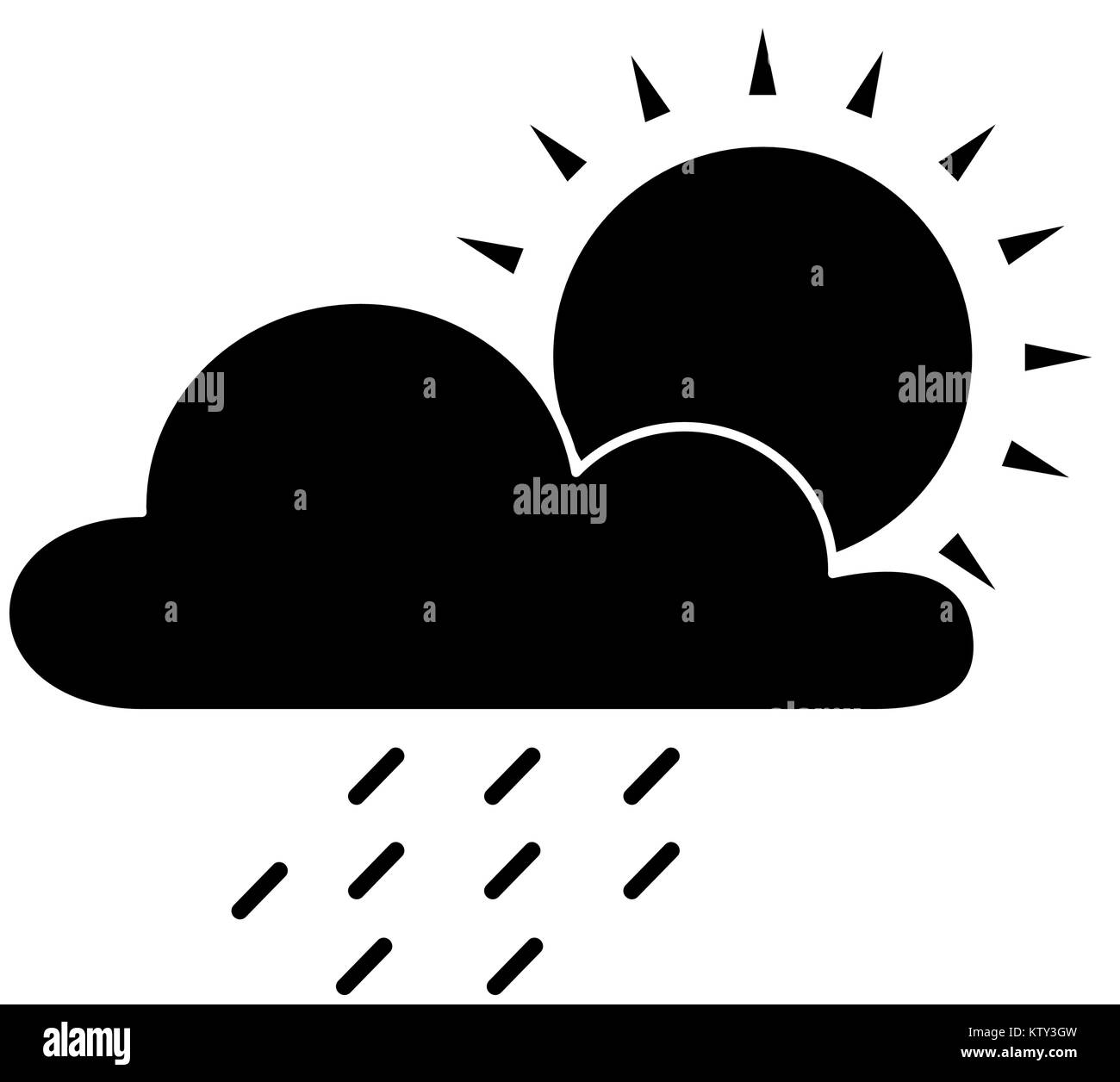 weather cloud rainy with sun vector illustration design Stock Vector ...