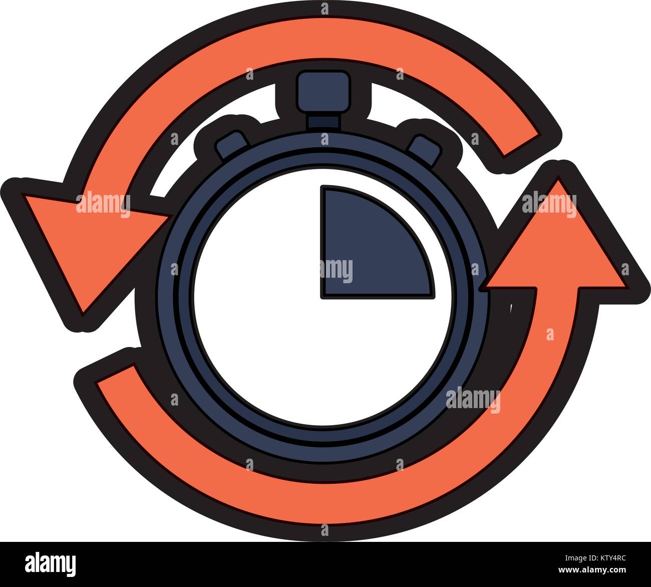 stopwatch or chronometer with arrows time icon image Stock Vector Image ...