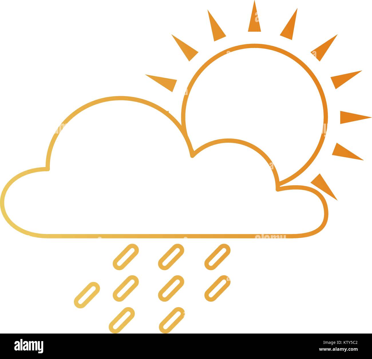 weather cloud rainy with sun vector illustration design Stock Vector ...