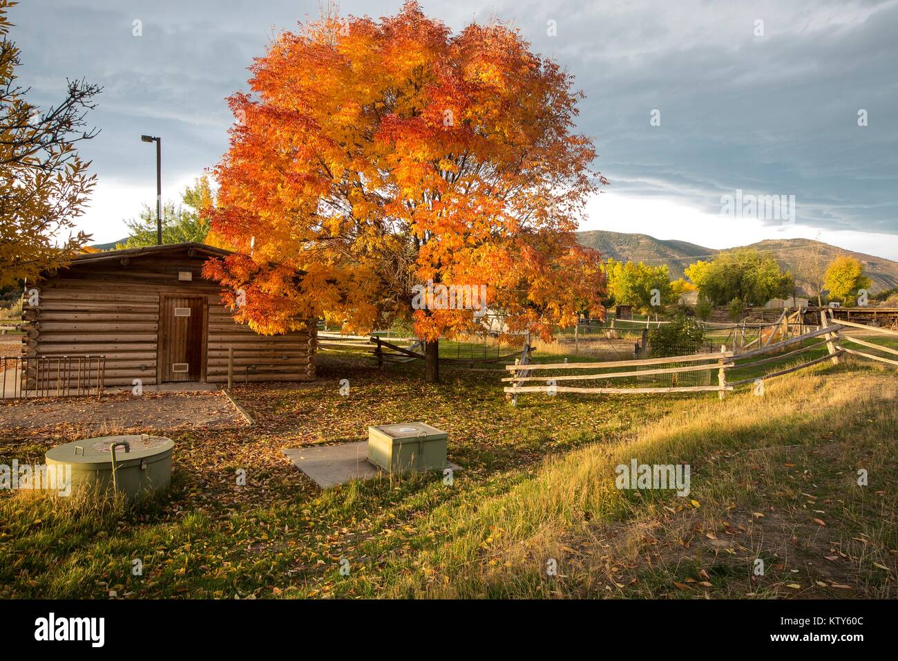 A Frontier Log Cabin Along The Green River At The John Jarvie