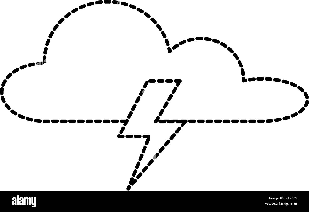 weather cloud with thunders rays vector illustration design Stock ...