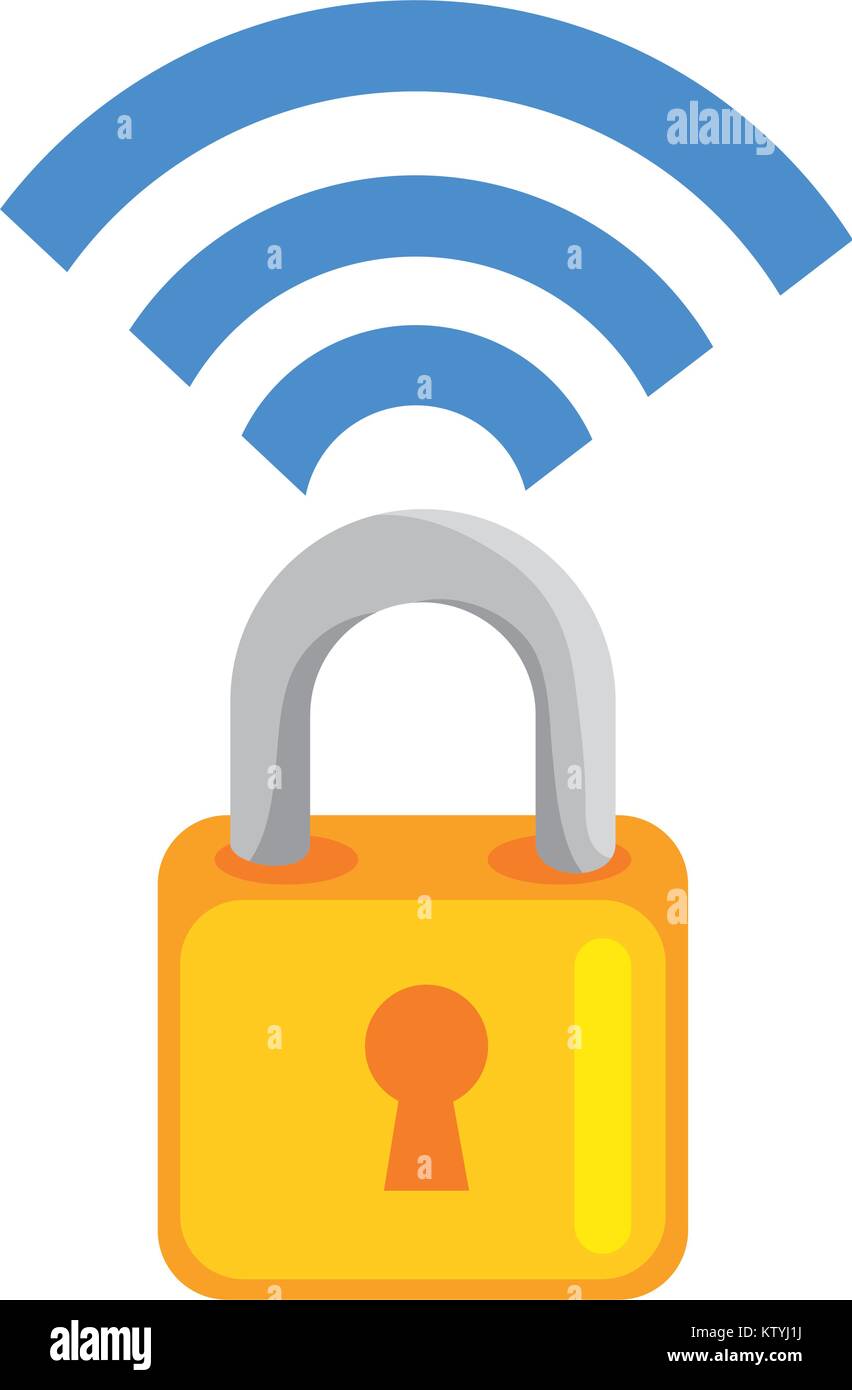 padlock with wifi signal vector illustration design Stock Vector Image ...
