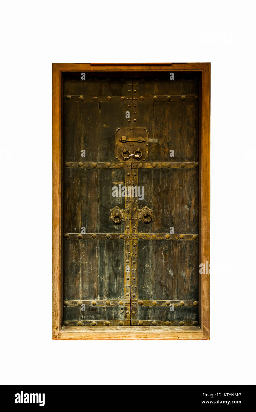 old door china style on white background Stock Photo - Alamy