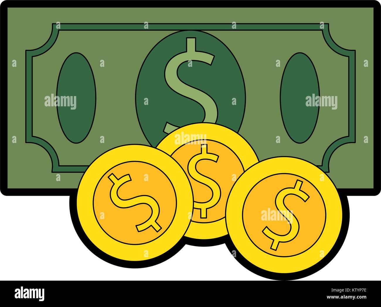 bill dollar money icon vector illustration design Stock Vector Image ...