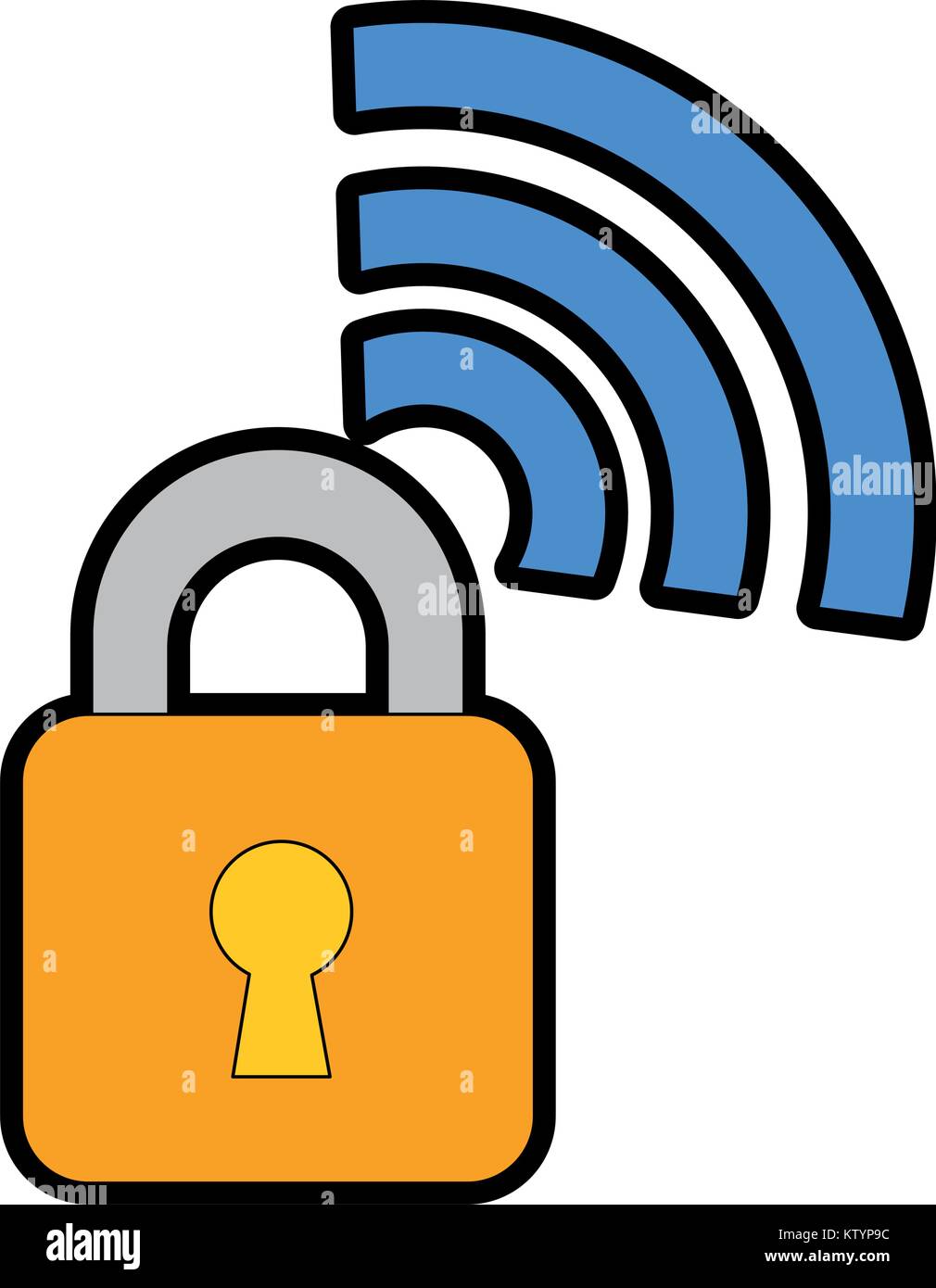 padlock with wifi signal vector illustration design Stock Vector Image ...