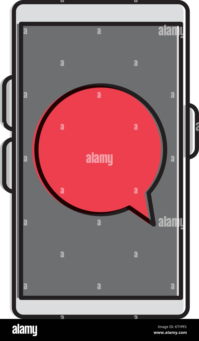 smartphone device with speech bubbles vector illustration design Stock ...
