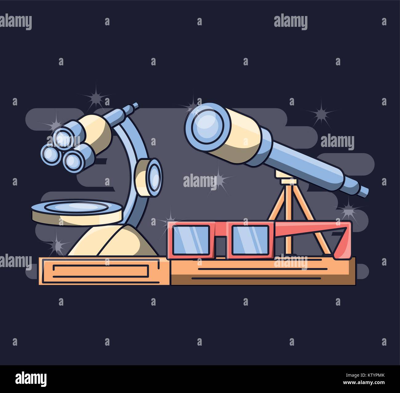 laboratory equipment science chemistry education concept Stock Vector