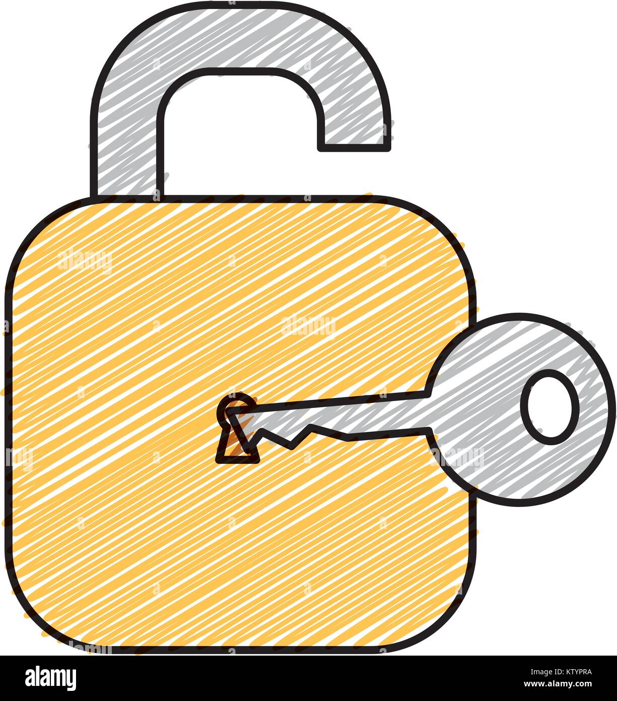 safe secure padlock with key vector illustration design Stock Vector ...