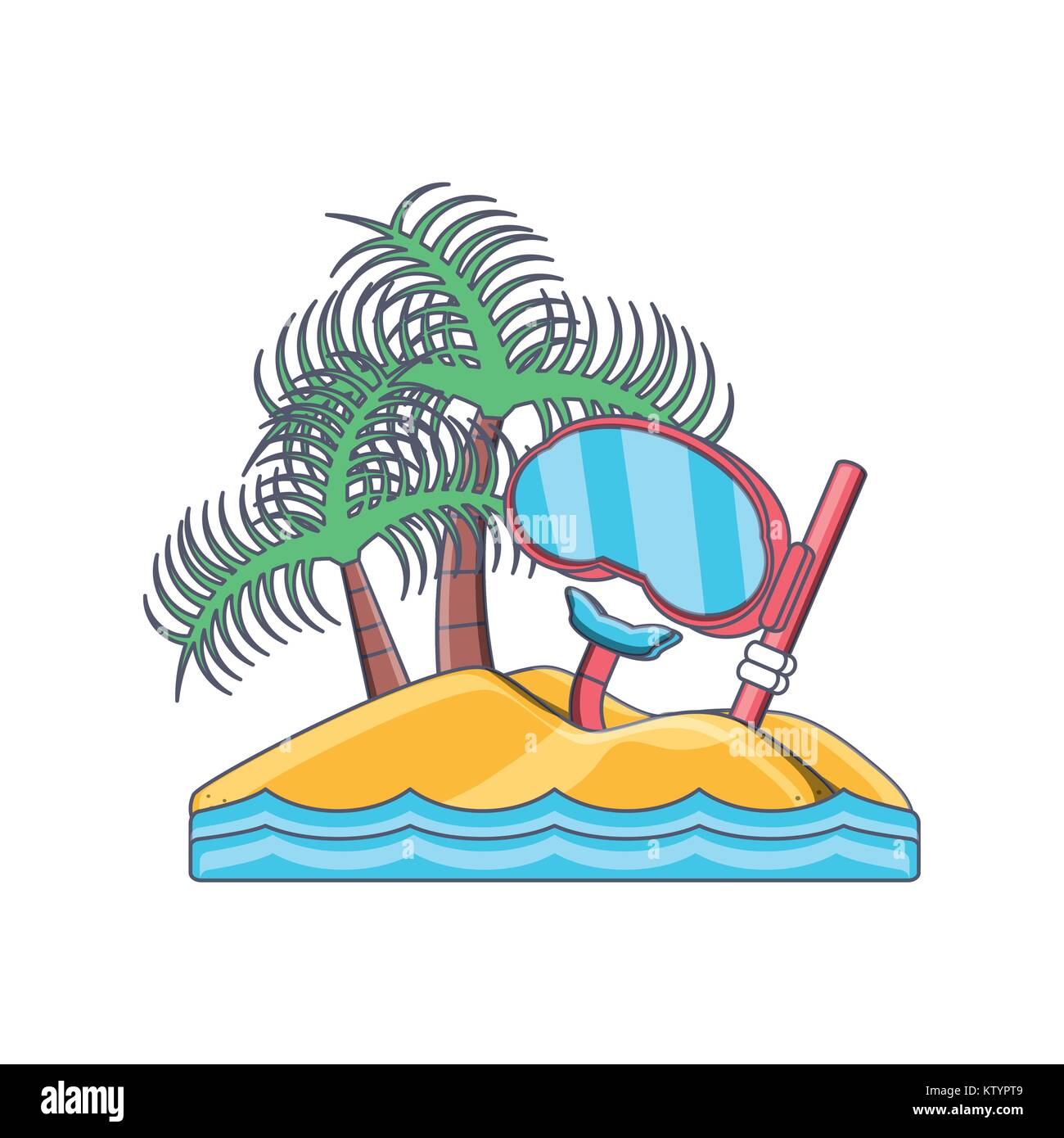 snorkeling and swimming equipment diving mask and tube Stock Vector ...