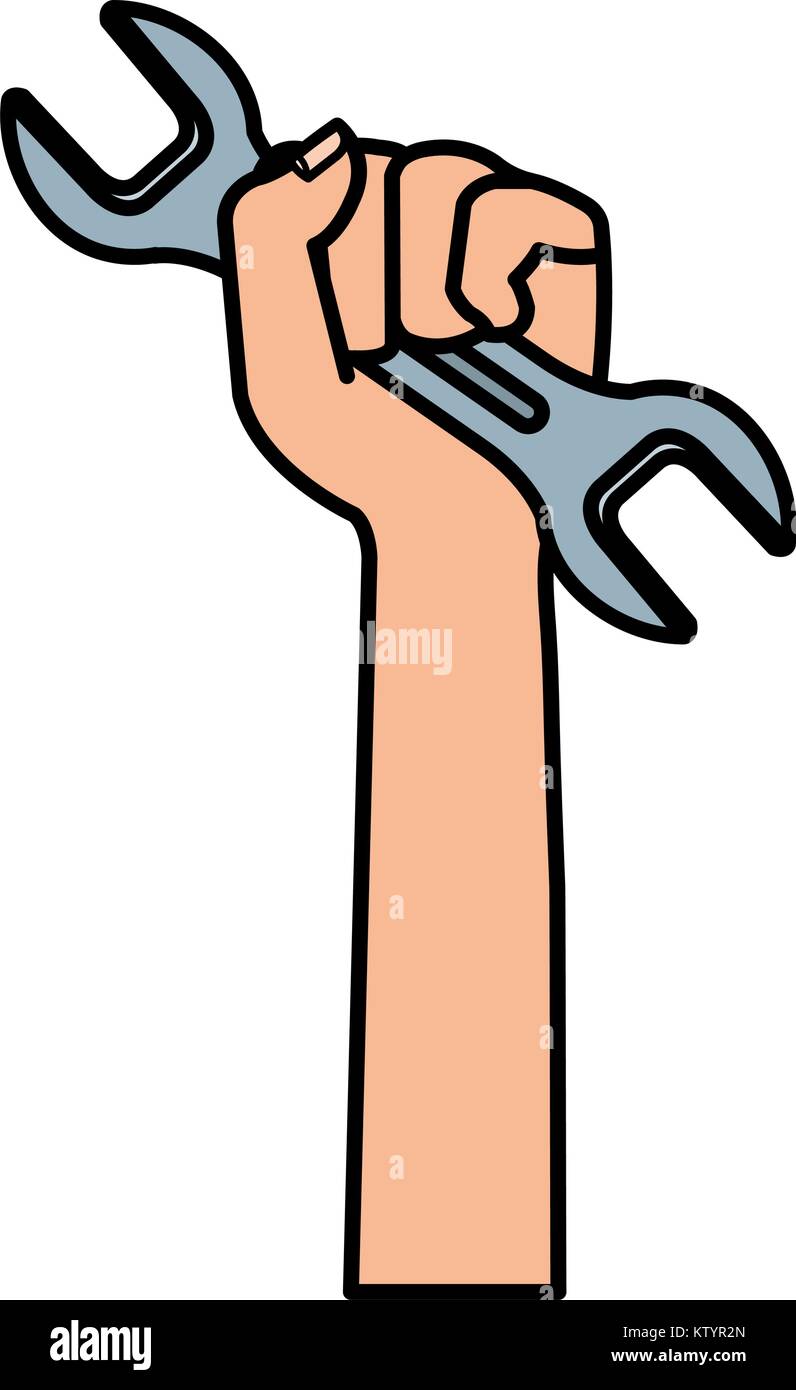hand with wrench isolated icon Stock Vector Image & Art - Alamy