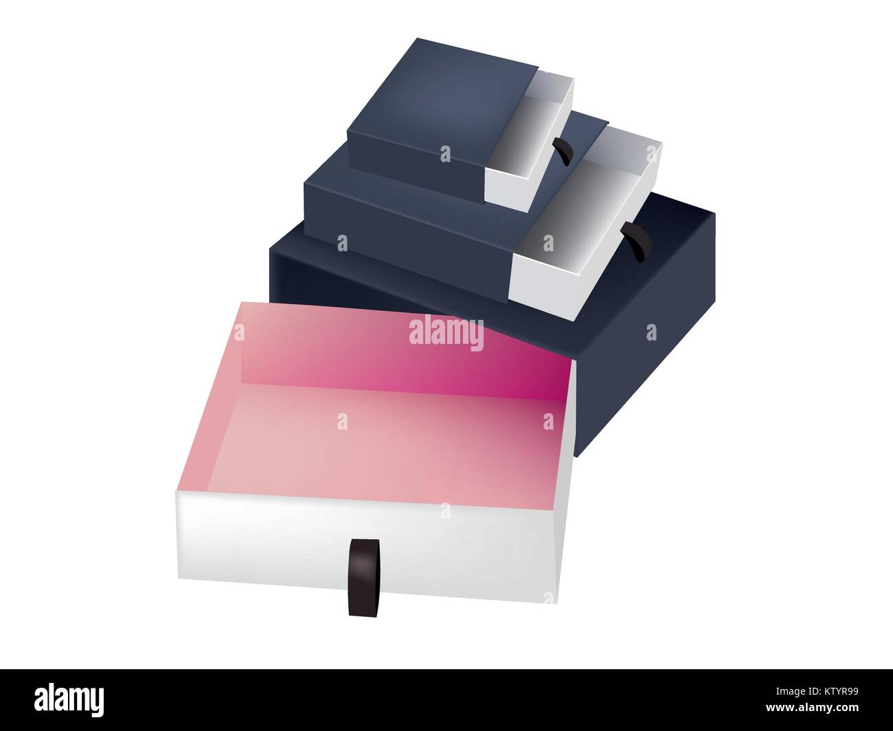 Packaging boxes with different sizes on white background Stock Vector