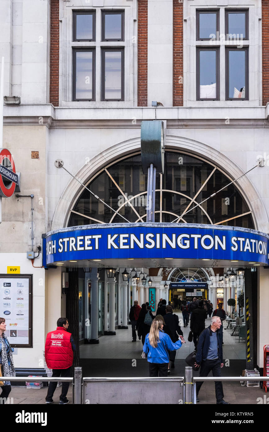 High Street Kensington Tube Station Stock Photos & High Street