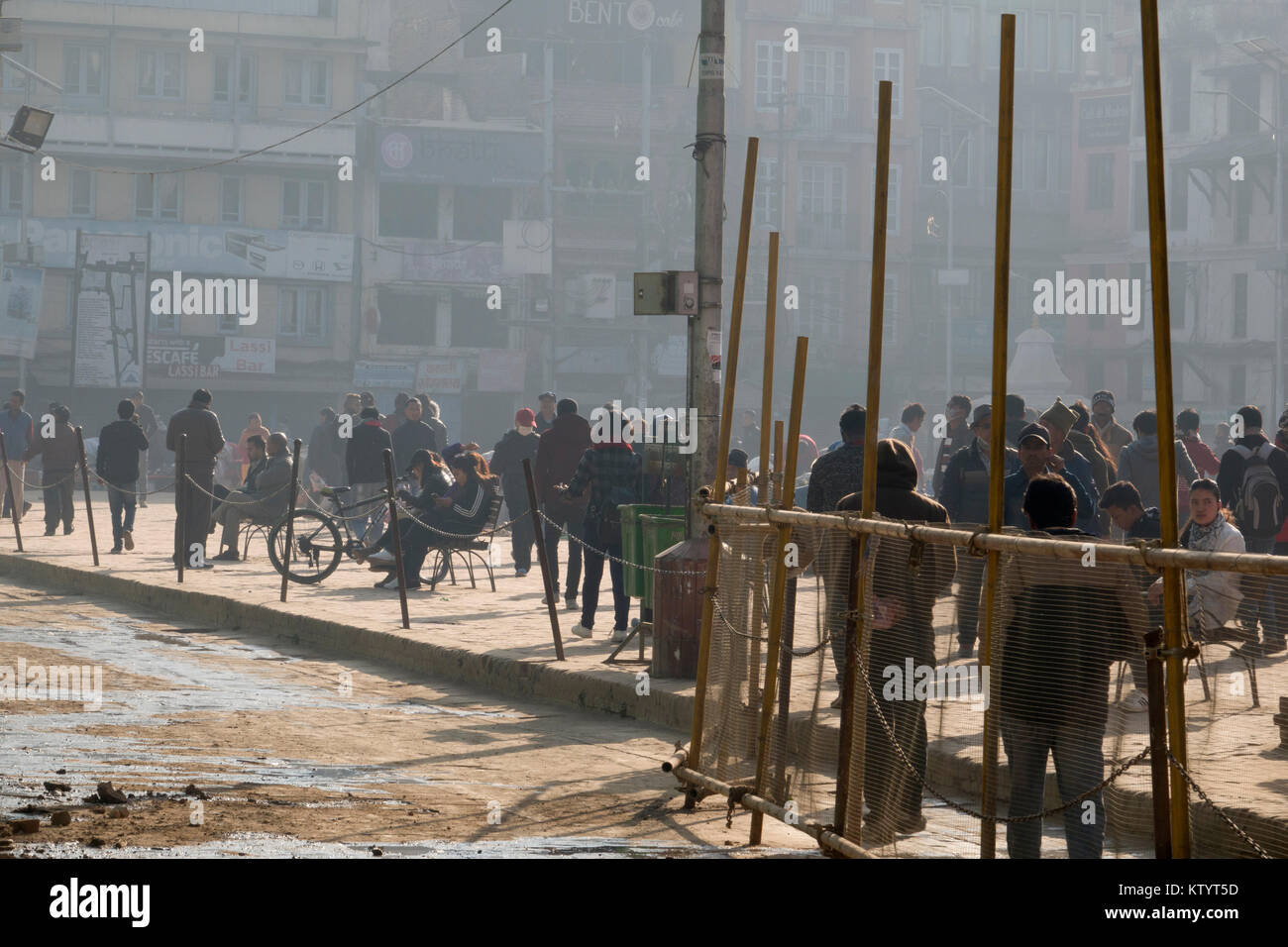 People in Kathmandu, Nepal, post earthquake Stock Photo