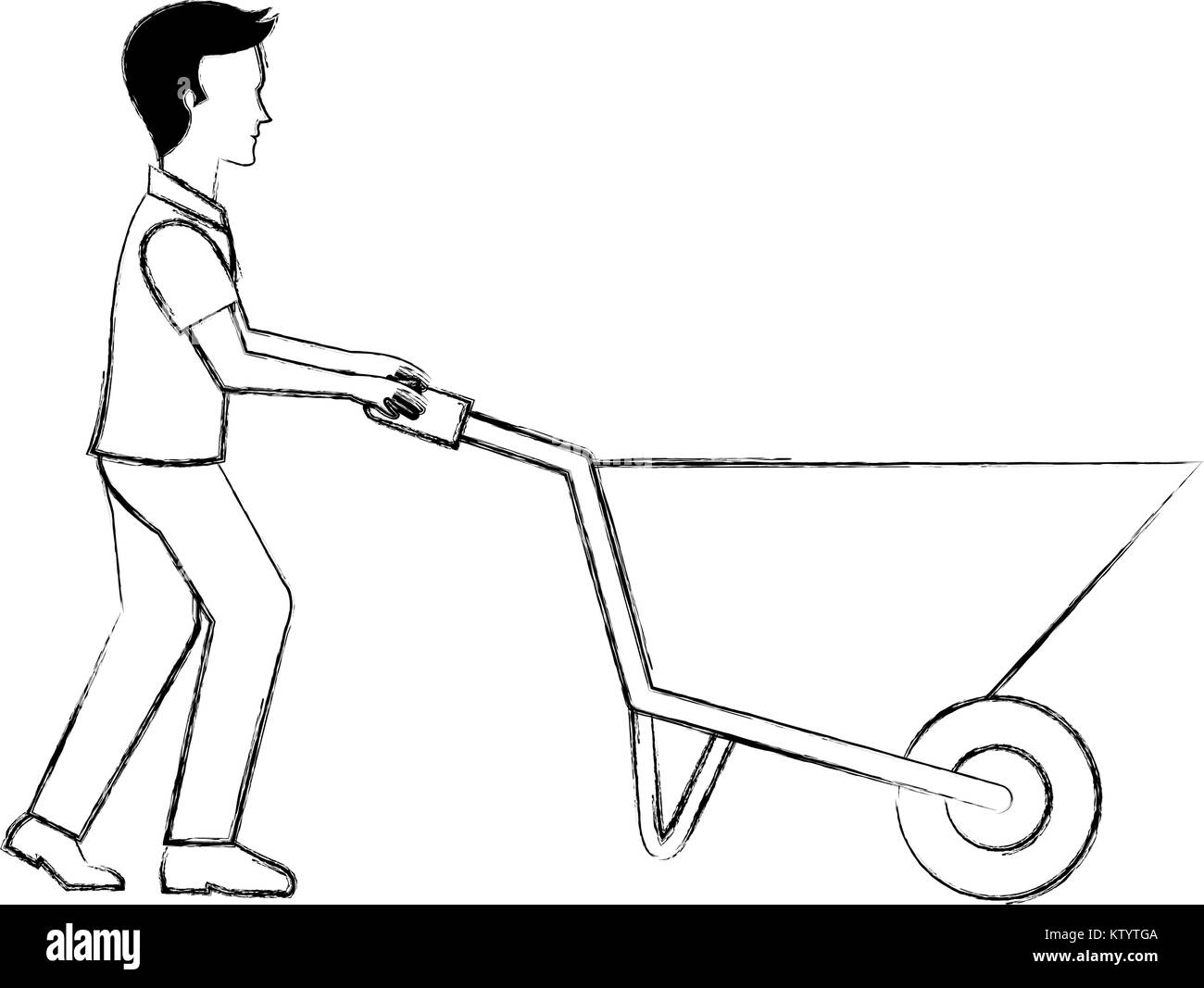 construction worker with wheelbarrow vector illustration design Stock ...