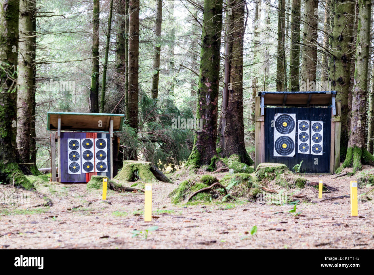 Shooting training camp with target in the forest Stock Photo Alamy