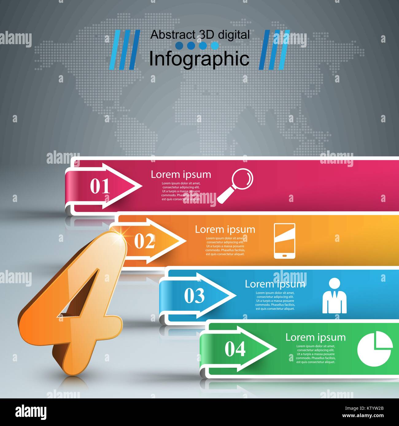 Abstract 3D digital illustration Infographic Stock Vector Image & Art ...