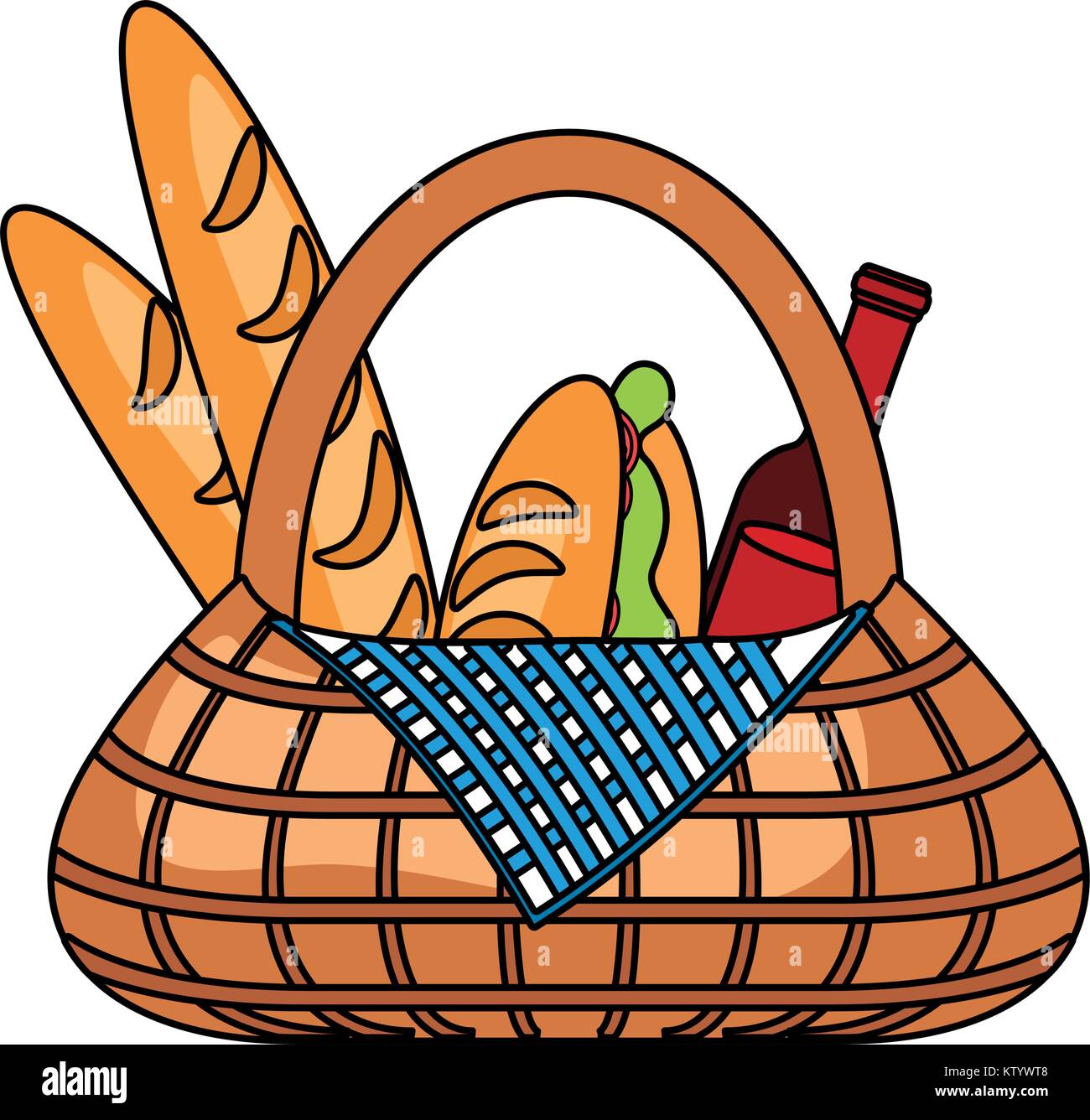 picnic basket with food Stock Vector Image & Art - Alamy