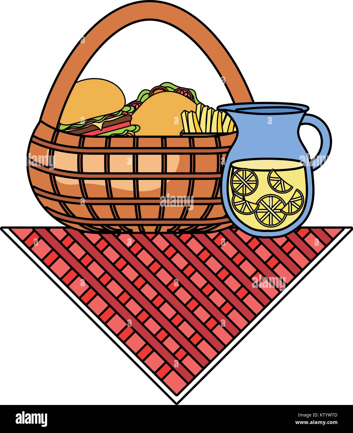 picnic basket with food icon Stock Vector Image & Art - Alamy