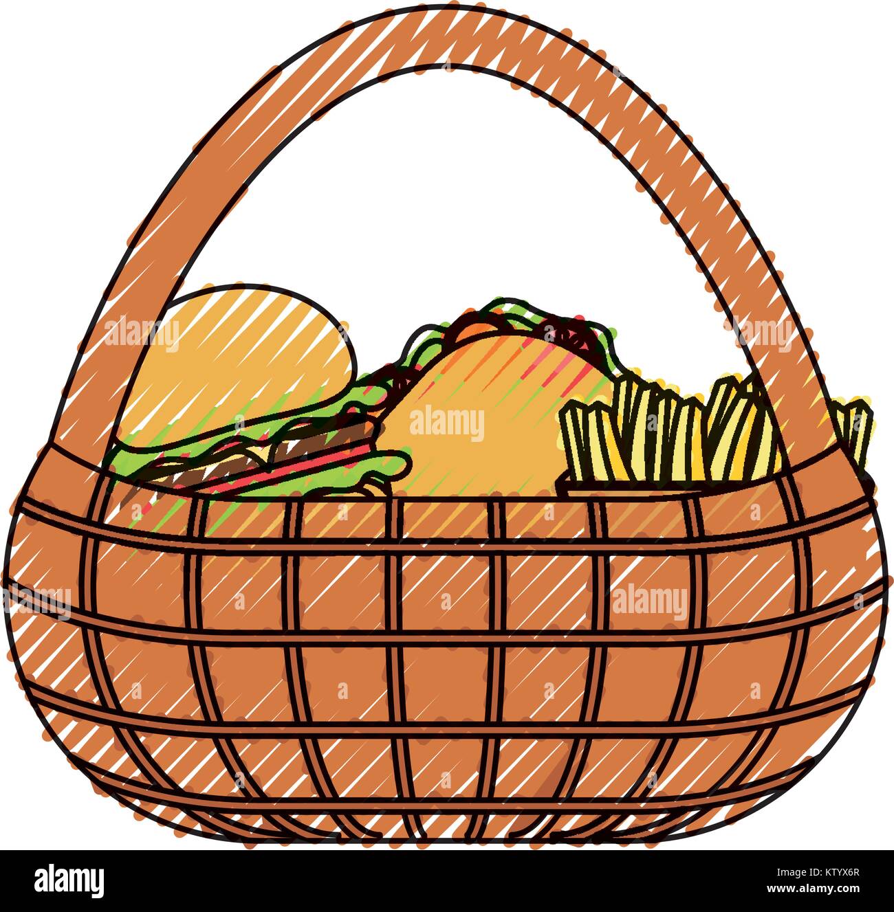 picnic basket vector illustration Stock Vector Image & Art - Alamy