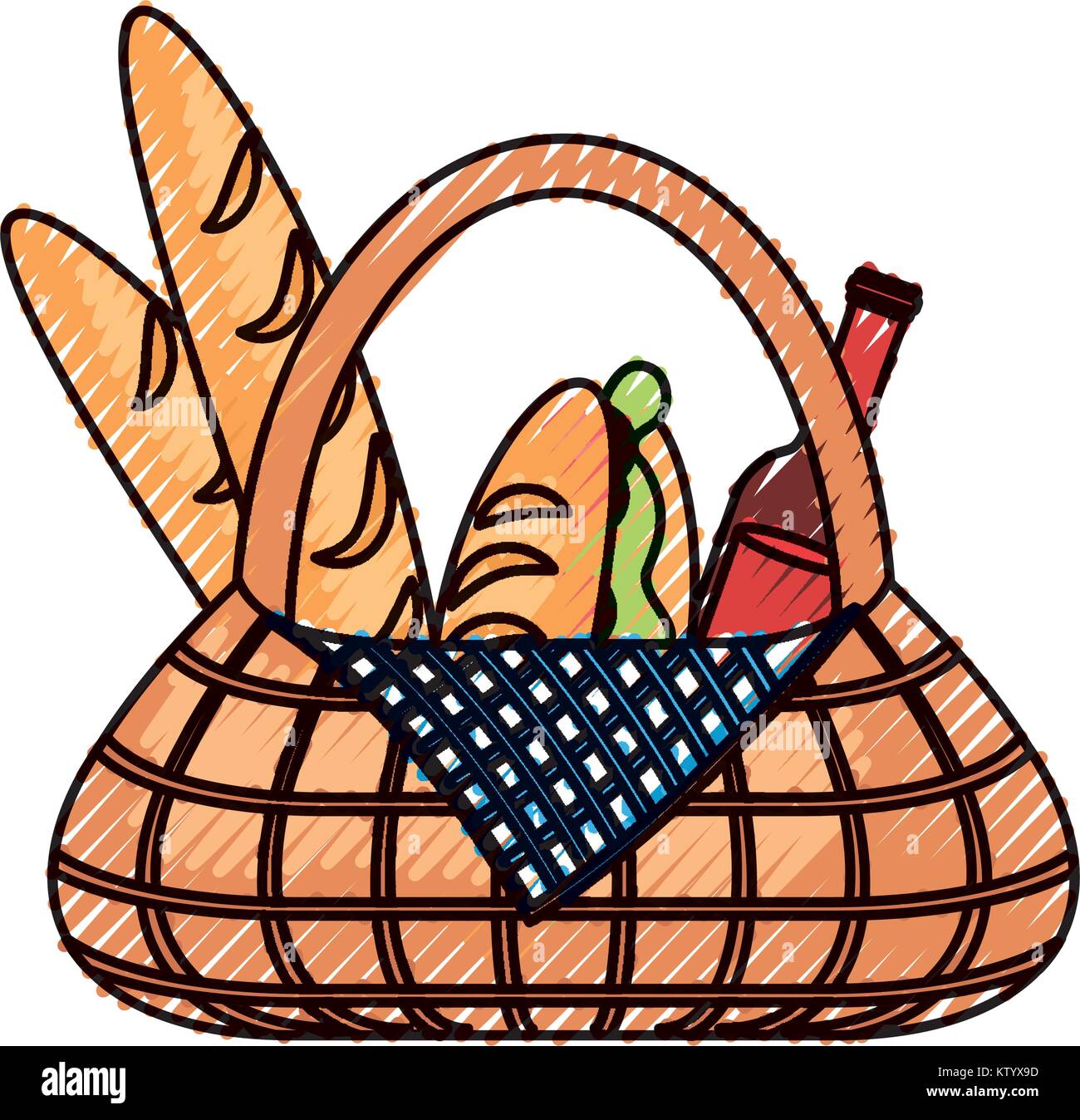 picnic basket vector illustration Stock Vector Image & Art - Alamy