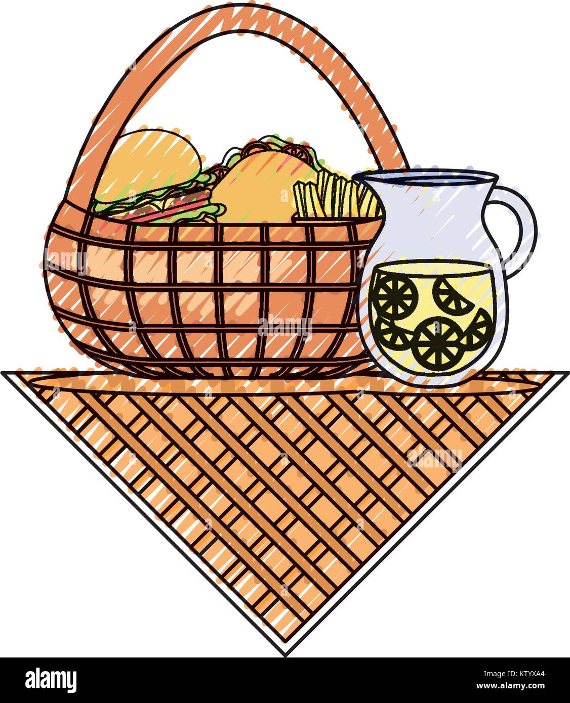picnic basket vector illustration Stock Vector Image & Art - Alamy