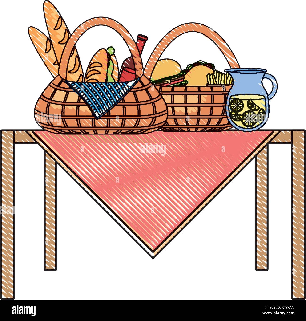 picnic baskets vector illustration Stock Vector Image & Art Alamy