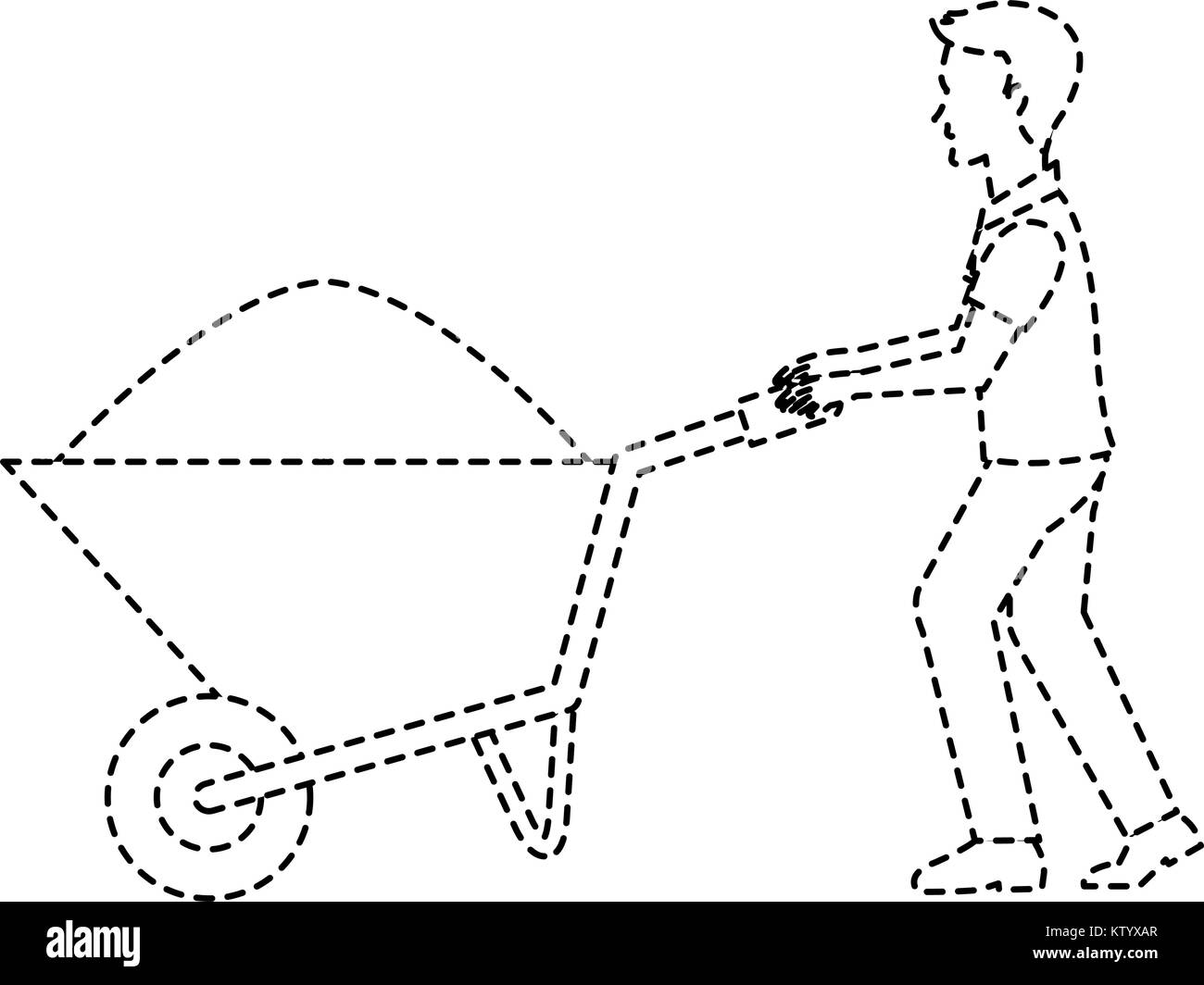 construction worker with wheelbarrow vector illustration design Stock ...