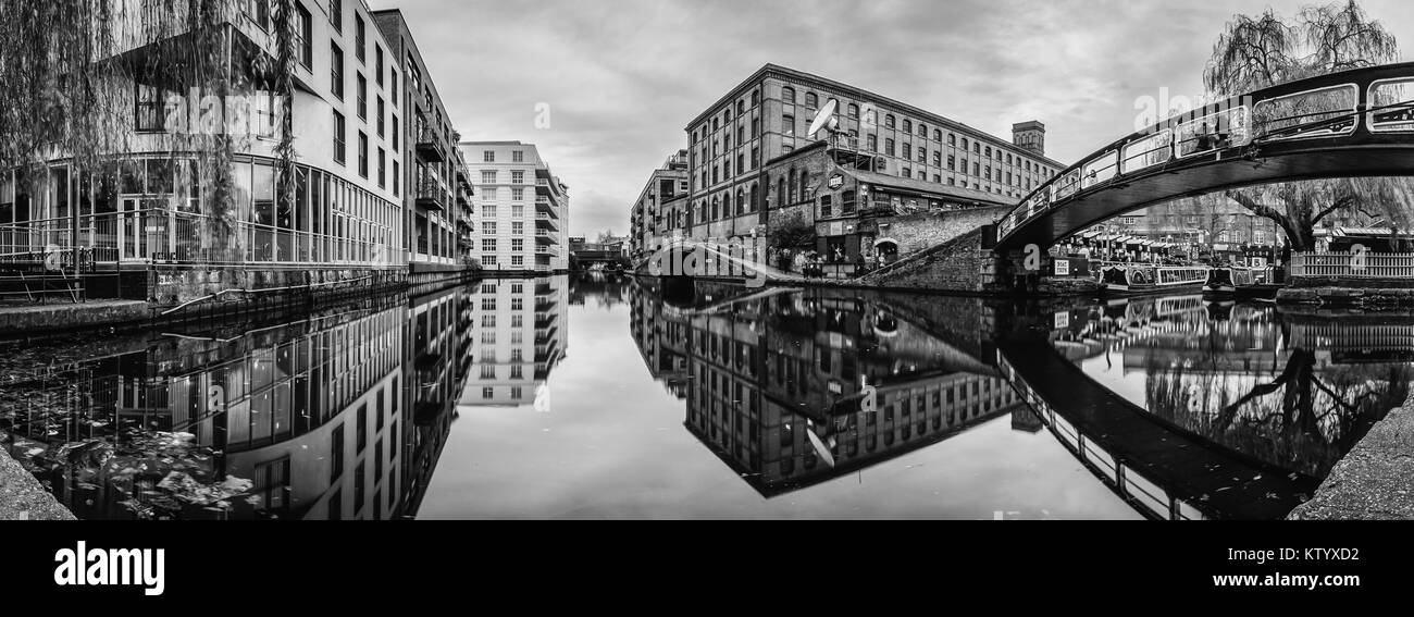 Black and white Camden Town panorama Stock Photo