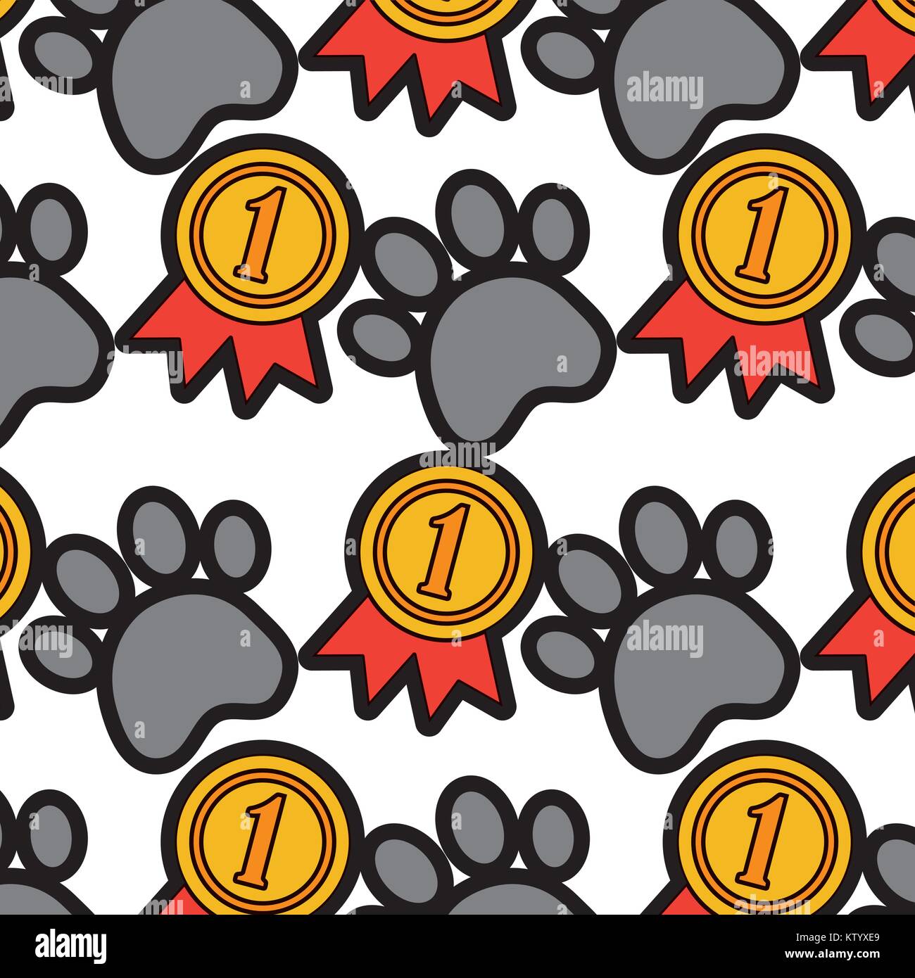 paw award ribbon pet pattern image Stock Vector Image & Art Alamy