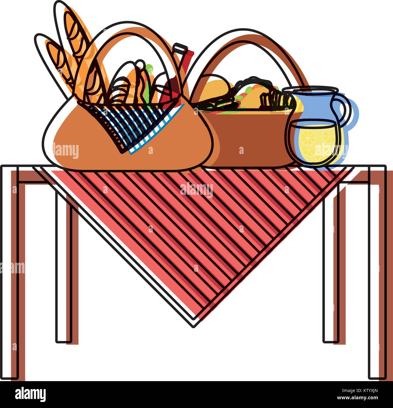 picnic table vector illustration Stock Vector Image & Art - Alamy