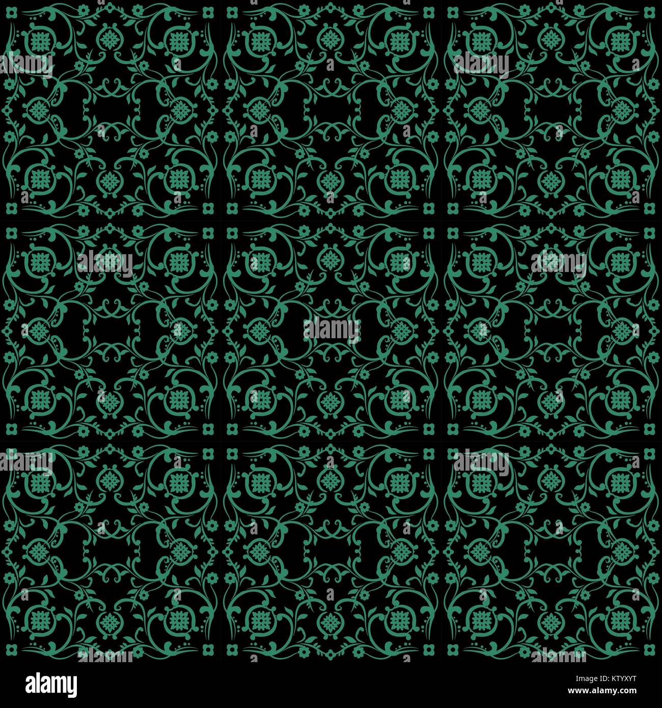 Antique seamless green background cross spiral vine flower Stock Vector ...
